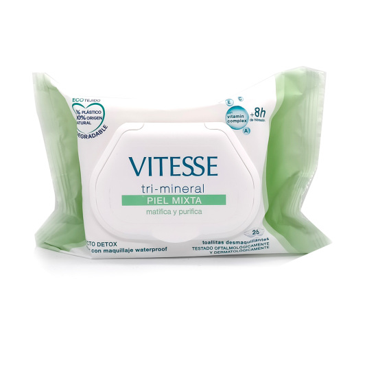 vitesse toallitas desmaquilladoras tri-mineral complex piel mixta 30unidades