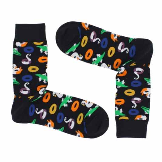 happy feet calcetines negros cisnes flotadores