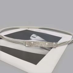 cinturon elastico con strass plateado