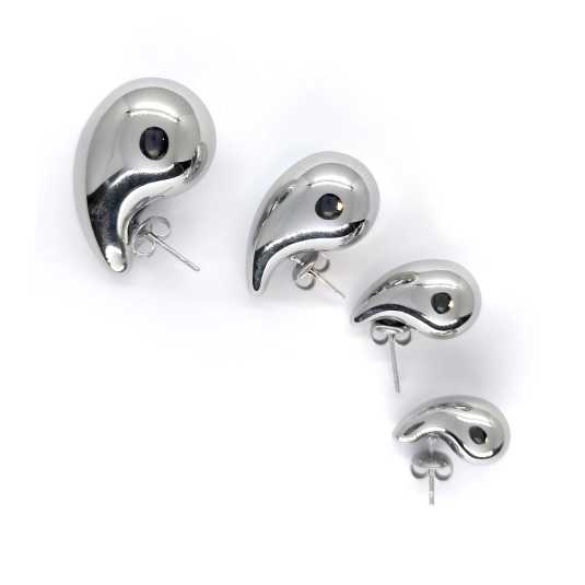 pendientes gota plateados varios tamaños