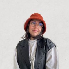gorro pelo brillo camel/caldera