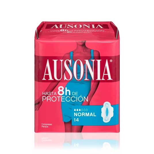 ausonia air dry compresas c/alas noche 14uds