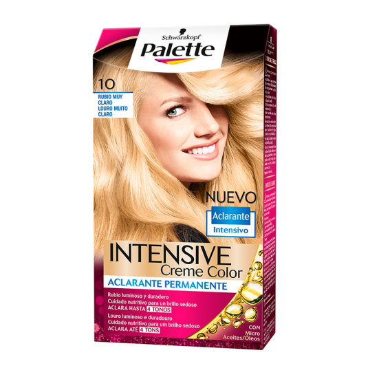 palette intensive creme color tinte permanente 10 rubio muy claro