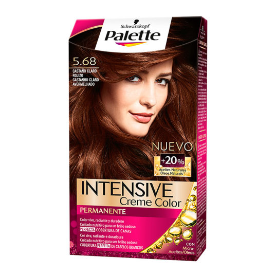 palette intensive creme color tinte permanente 5.68 castaño claro rojizo