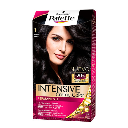 palette intensive creme color tinte permanente 1 negro