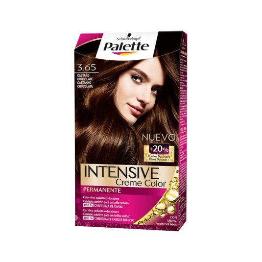palette intensive creme color tinte permanente 3.65 castaño chocolate