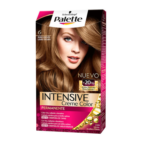 palette intensive creme color tinte permanente 6 rubio oscuro