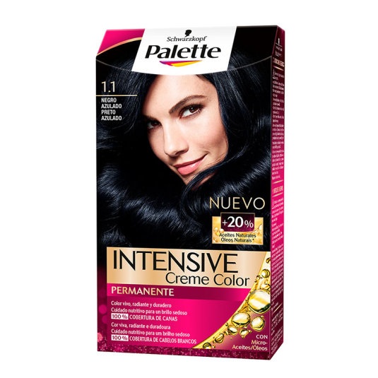 palette intensive creme color tinte permanente 1.1 negro azulado