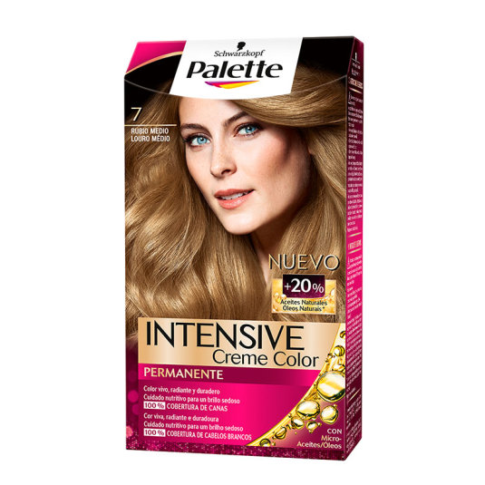 palette intensive creme color tinte permanente 7 rubio medio