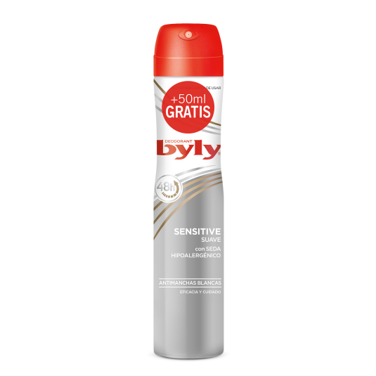 byly sensitive suave desodorante spray 48h 200ml + 50ml