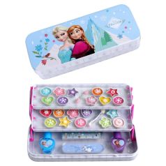 frozen estuche de maquillaje triple metalico