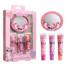 angel set 3 brillos labiales + espejo
