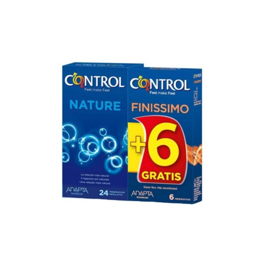 control preservativos adapta nature 24 unds+ 6 und finissimo gratis