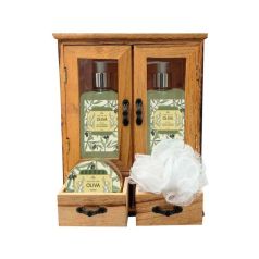 shausa armario de madera aceite de oliva cofre 4 piezas