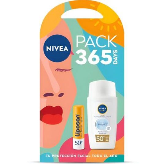 nivea sun pack 365 dias crema facial + balsamo labial