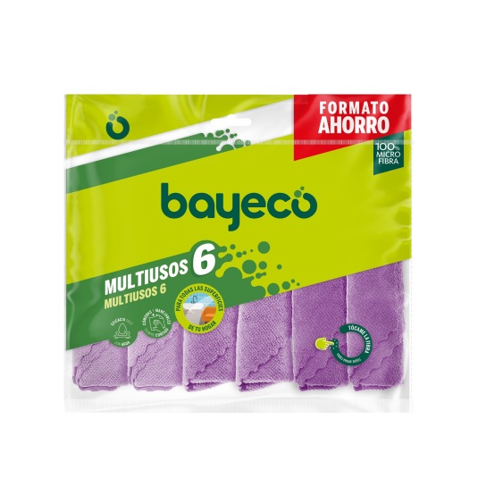 bayeco bayeta multiusos microfibra 6 unidades