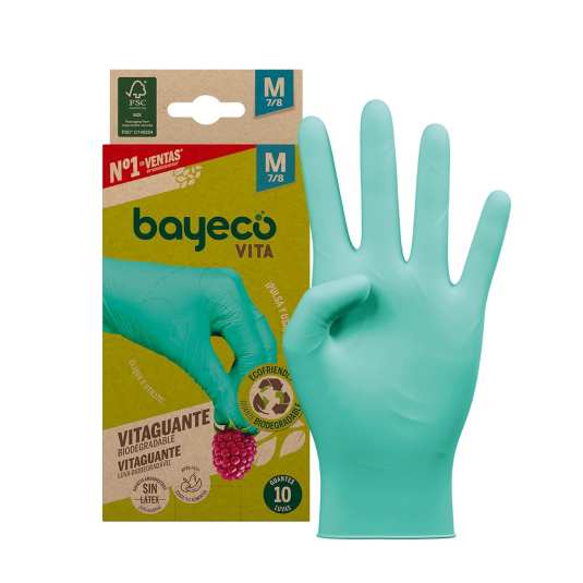 bayeco vitaguante guantes nitrilo biodegradables 10 unidades