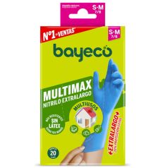 bayeco guante nitrilo azul largo t. s-m 20 uds