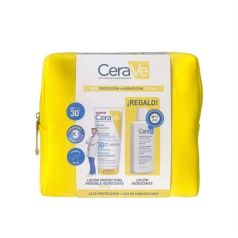 cerave set loción protector solar invisible spf30 75 ml + loción hidratante 88 ml