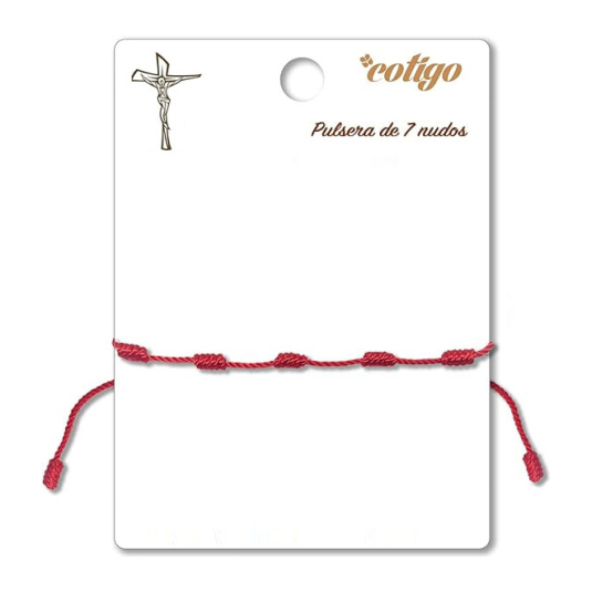 pulsera 7 nudos roja