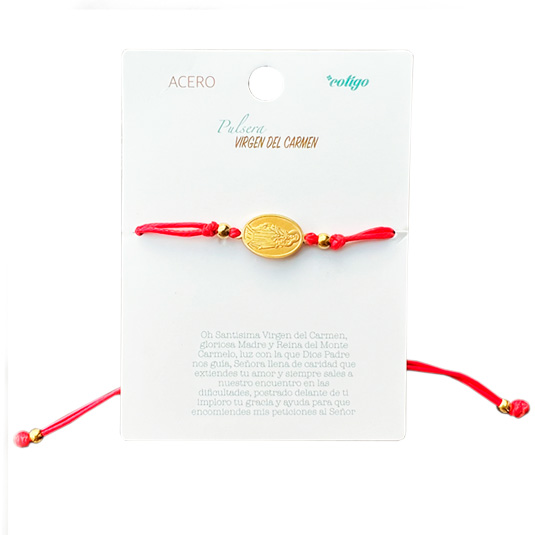 pulsera virgen del carmen hilo encerado