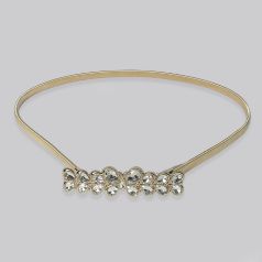 cinturon elastico metalico con strass dorado
