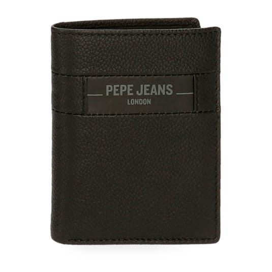 pepe jeans checkbox cartera negra vertical piel