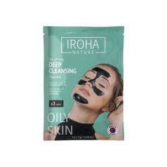 iroha black peel-off mascarilla charcoal 3x
