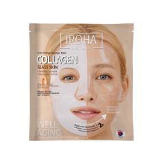 iroha mascarilla facial glass skin con colageno