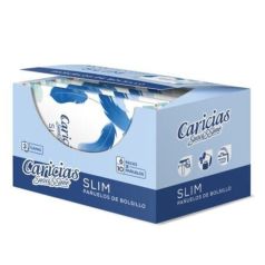caricias pañuelo slim 6paks x 10 unds