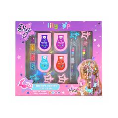 becasan lilypop hair art cabello 5 piezas set infantil