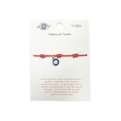 pulsera 7 nudos roja colgante ojo turco azul