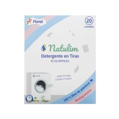 natulim detergente en tiras floral 20 lavados