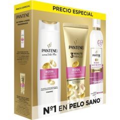 pantene set nutri-plex rizos champu + acondicionador + espuma