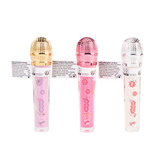 create it! lip gloss microfoon rosa, blanco o lila