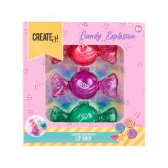 create it! candy lip balm toffe 3 piezas