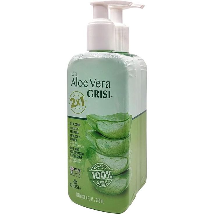 grisi aloe vera gel puro 99% 250ml x2 pack