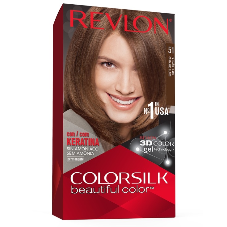 revlon colorsilk 51 castaño claro tinte permanente sin amoniaco