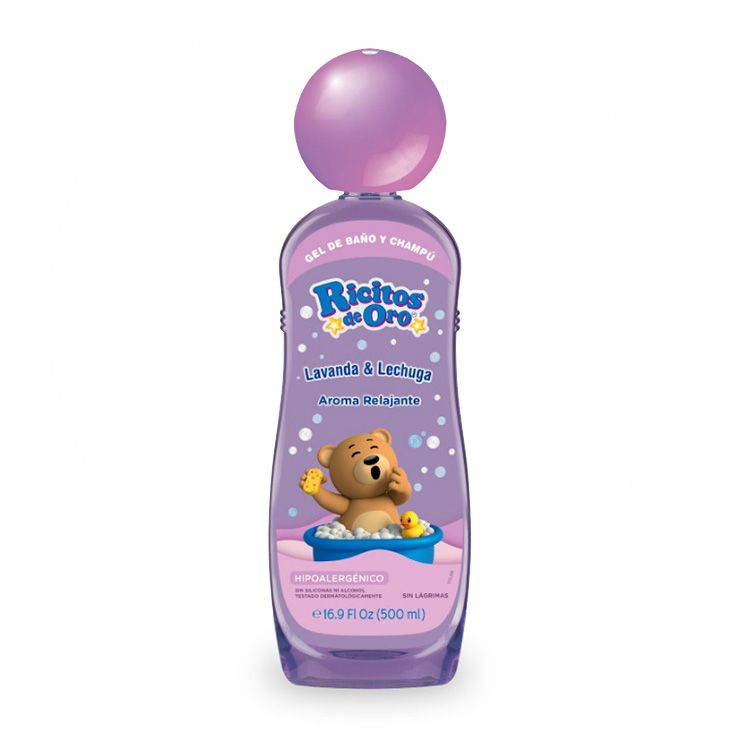ricitos de oro gel champu 2 en 1 lavanda y lechuga infantil 500ml