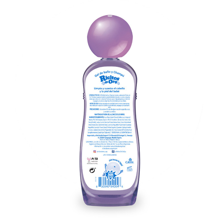 ricitos de oro gel champu 2 en 1 lavanda y lechuga infantil 500ml