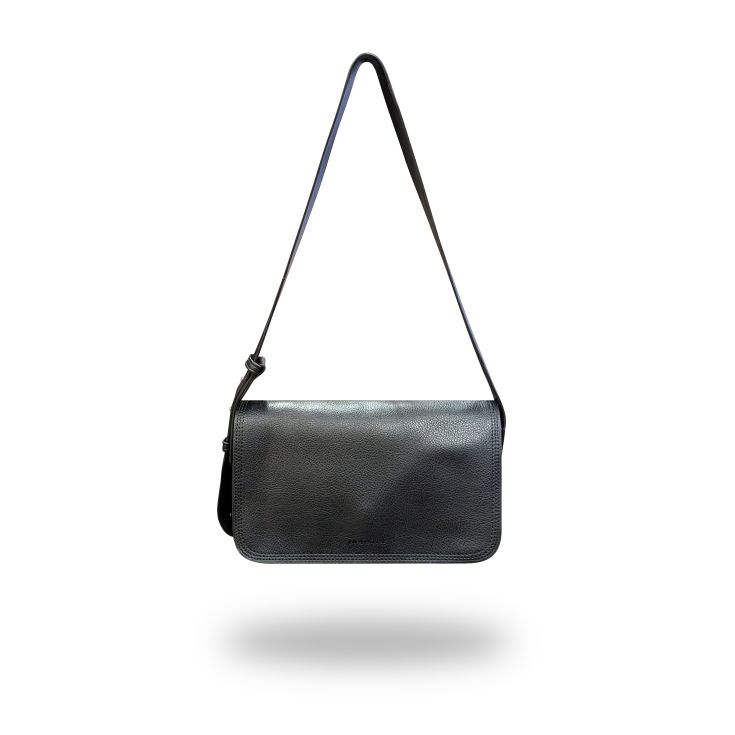 javier larrainzar bolso solapa cuero negro