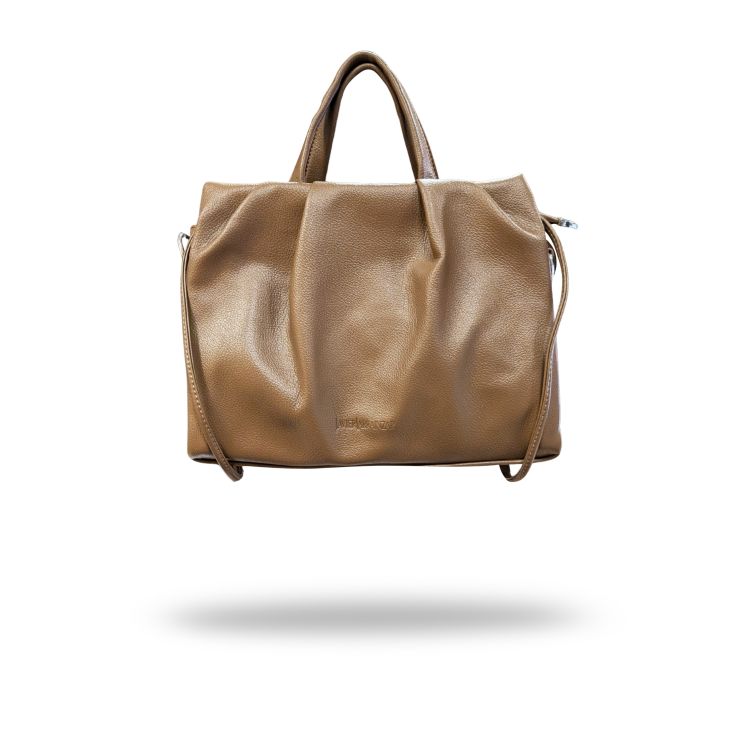javier larrainzar bolso de hombro fruncido marron