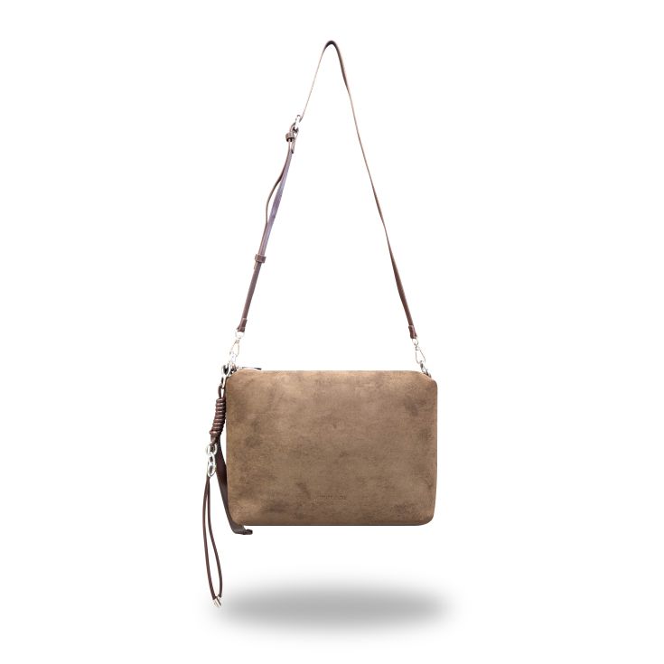 javier larrainzar bolso liso antelina bandolera beige