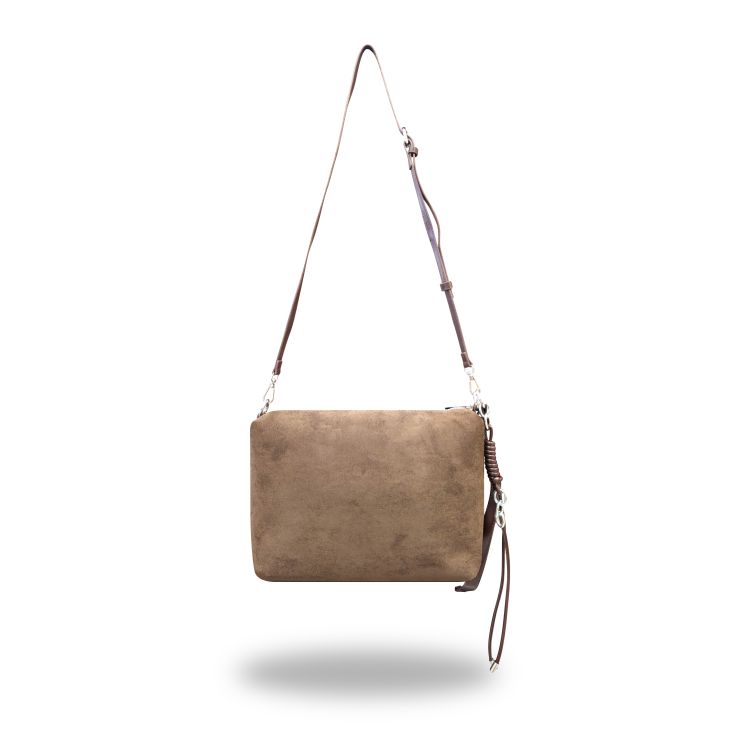 javier larrainzar bolso liso antelina bandolera beige