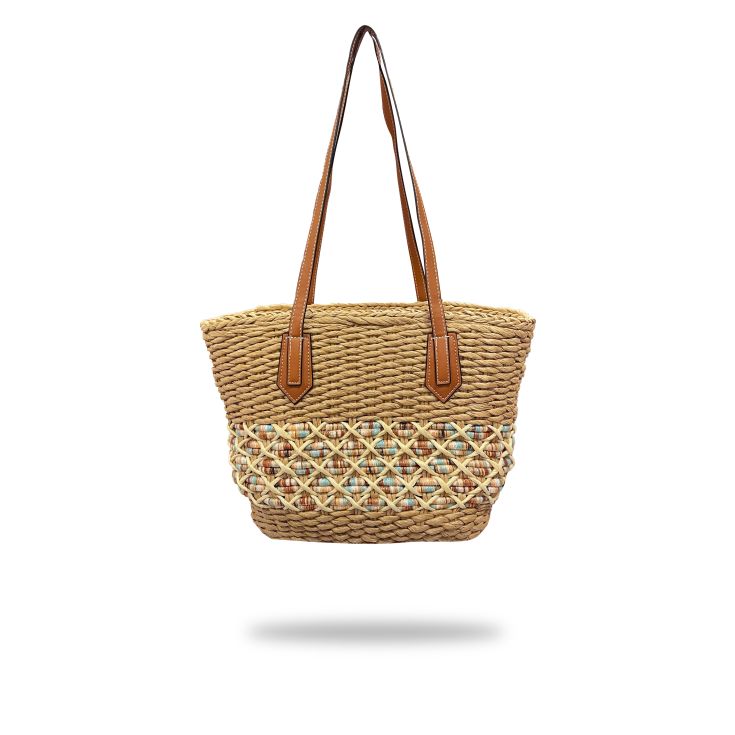 javier larrainzar bolso capazo rafia dos asas azules 