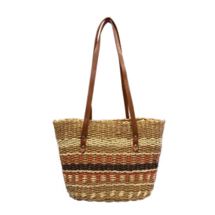 javier larrainzar bolso capazo rafia dos asas rayas horizontales