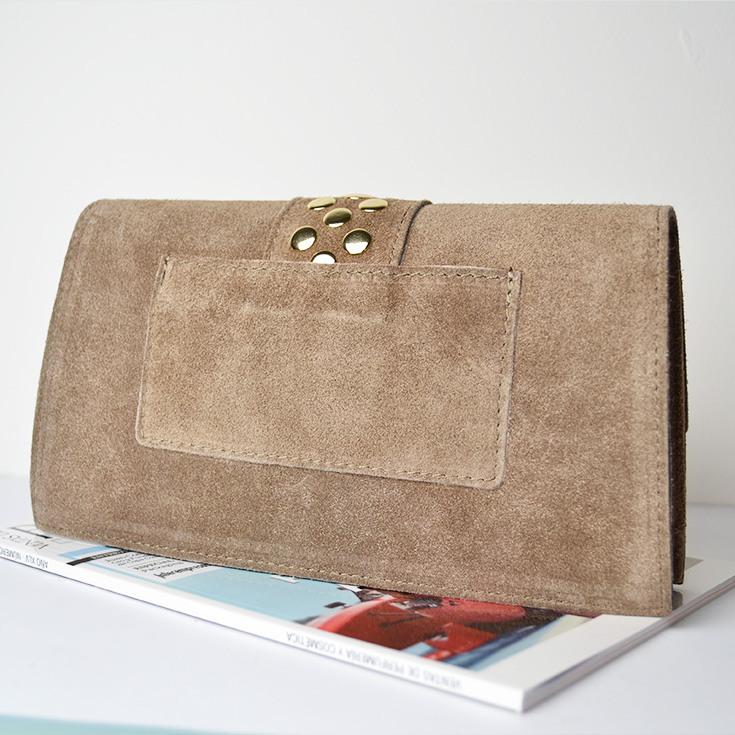 bolso bandolera piel de serraje topo