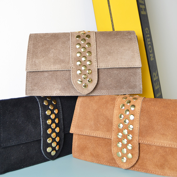 bolso bandolera piel de serraje topo