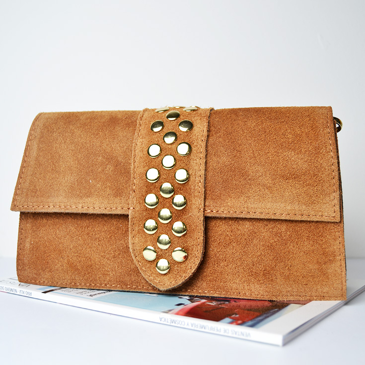 bolso bandolera serraje piel camel