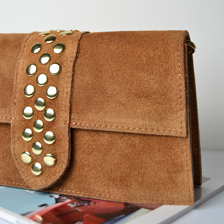 bolso bandolera serraje piel camel